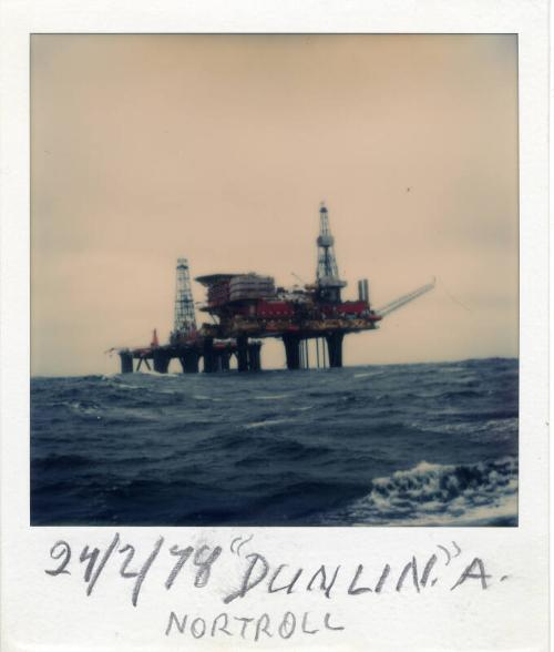 Colour Photograph Showing The Semi-Sub 'Nortroll' At The Dunlin Alpha Oil Platform