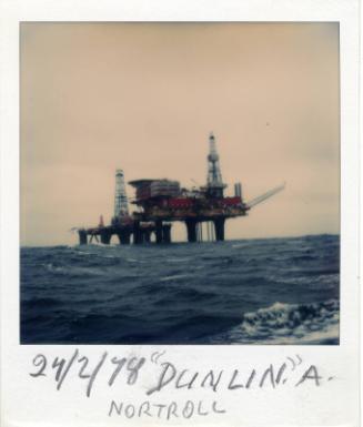 Colour Photograph Showing The Semi-Sub 'Nortroll' At The Dunlin Alpha Oil Platform