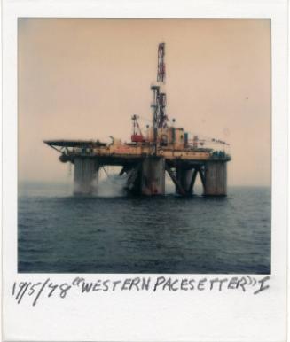 Colour Photograph Showing The Semi-Sub Rig 'Western Pacesetter' in The North Sea