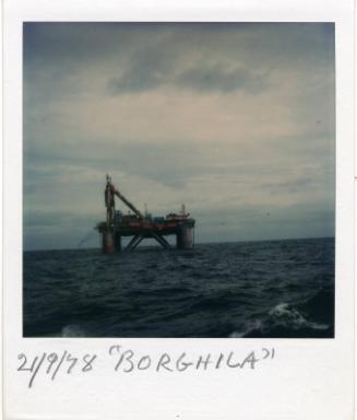 Colour Photograph Showing The Semi-Submersible Rig 'Borghila' In The North Sea