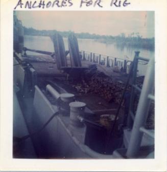 Colour Photograph Showing Anchors For A Rig On The Deck Of A Supply Vessel