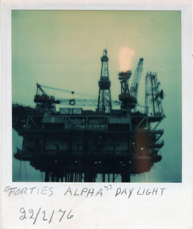 Colour Photograph Showing The Oil Platform FORTIES ALPHA In The North ...