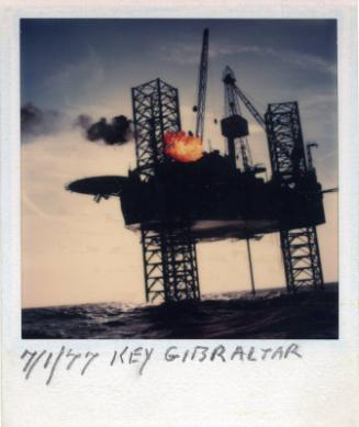 Colour Photograph Showing The Jack Up Rig 'Key Gibraltar' In The North Sea