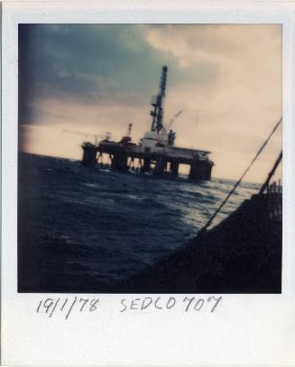Colour Photograph Showing The Semi-Submersible Drilling Rig 'Sedco 707' In The North Sea