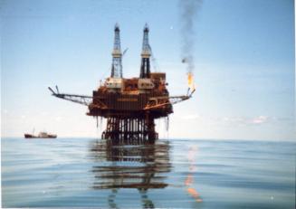 Colour Photograph Showing The Claymore Oil Platform In The North Sea