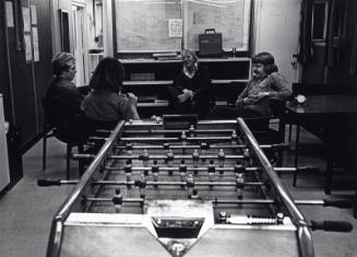 People Sitting Talking in A Rec Room, Black & White Photograph by Fay Godwin
