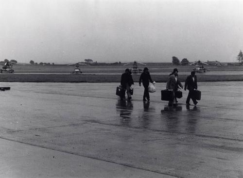 Men at An Airport, Black & White Photograph by Fay Godwin
