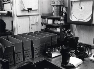 An Office with Conoco Files, Black & White Photograph by Fay Godwin