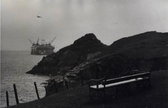 View of a Platform from Land, Black & White Photograph by Fay Godwin.