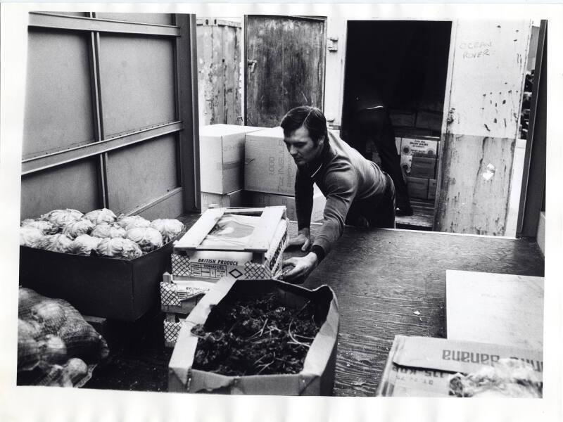 Man and British Produce Black & White Photograph by Fay Godwin, duplicate of ABDMS025379.89