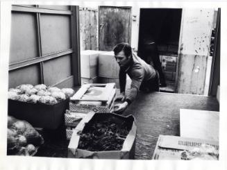 Man and British Produce Black & White Photograph by Fay Godwin