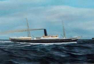 painting of St Sunniva (I) showing the starboard side of the vessel by J G Paterson