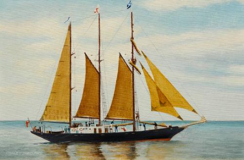 The sail training ship "Malcolm Miller" during the 1991 Tall Ships Race at Aberdeen