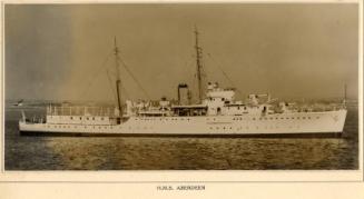 Photograph of H.M.S Aberdeen on Christmas Card from Lord Provost Mitchell of Aberdeen