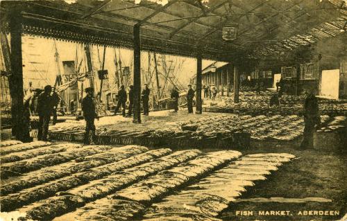 Fish Market Aberdeen postcard 