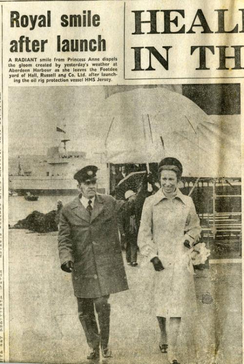 Press and Journal Newspaper on Launch of HMS Jersey