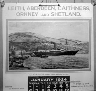 glass positive showing the North Co. calendar for 1924