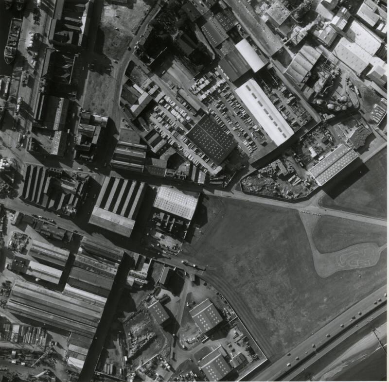 Black and White Aerial Photograph - Beach with Links