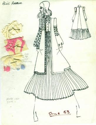 Drawing of Dress for Swiss Guild of Embroiderers