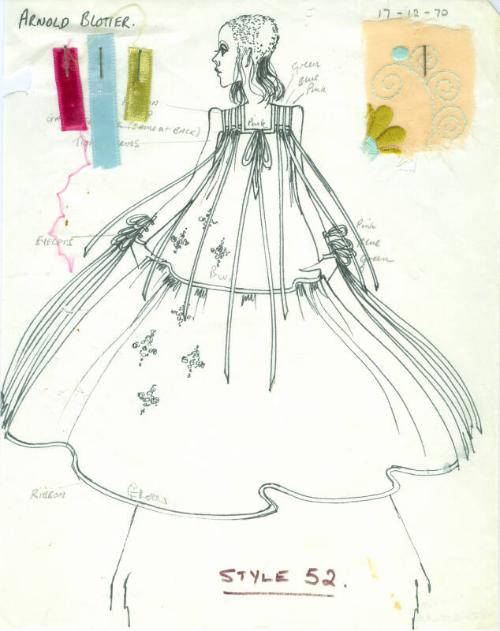 Drawing of Dress for the Swiss Guild of Embroidery