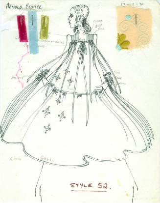 Drawing of Dress for the Swiss Guild of Embroidery