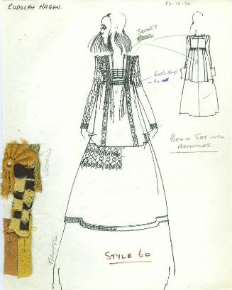 Drawing of Dress for the Swiss Guild of Embroiderers