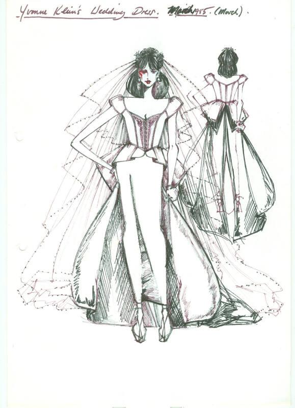 Drawing of Wedding Dress for Yvonne Klein