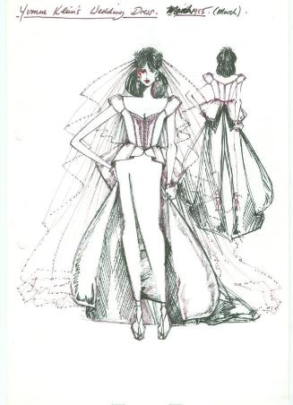 Drawing of Wedding Dress for Yvonne Klein