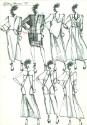 Multidrawing of Jackets, Skirts, Dresses and a Trouser Outfit for Spring/Summer 1985 Collection