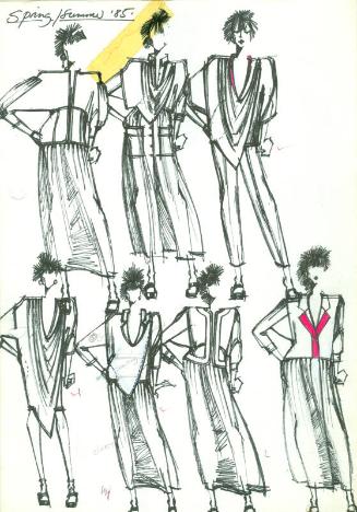 Multidrawing of Jackets, Trousers and Skirts for Spring/Summer 1985 Collection