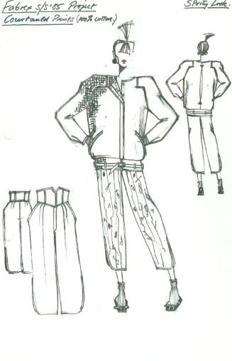 Drawing of Jacket and Trousers for the Spring/Summer 1985 Fabrex Project