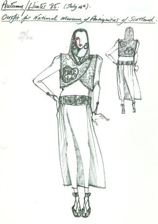 Drawing of Outfit for the National Museum of Antiquities of Scotland from Autumn Winter 1985 Co…