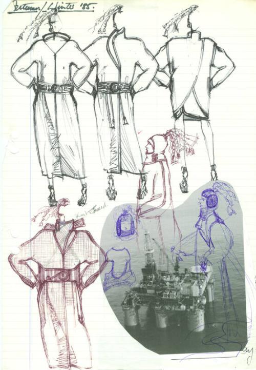 Multidrawing of Coats for the Autumn/Winter 1985 Collection