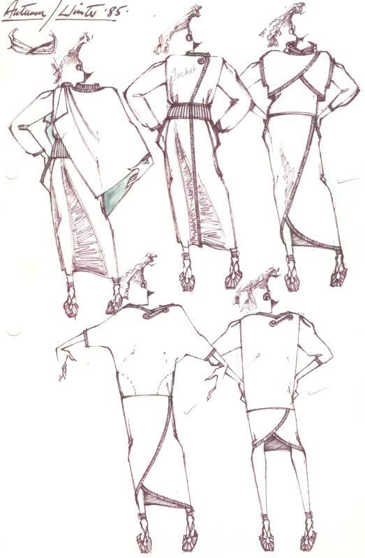 Multidrawing of Tops and Skirts for the Autumn/Winter 1985 Collection