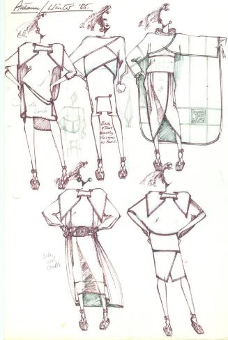 Multidrawing of Dresses for the Autumn/Winter 1985 Collection