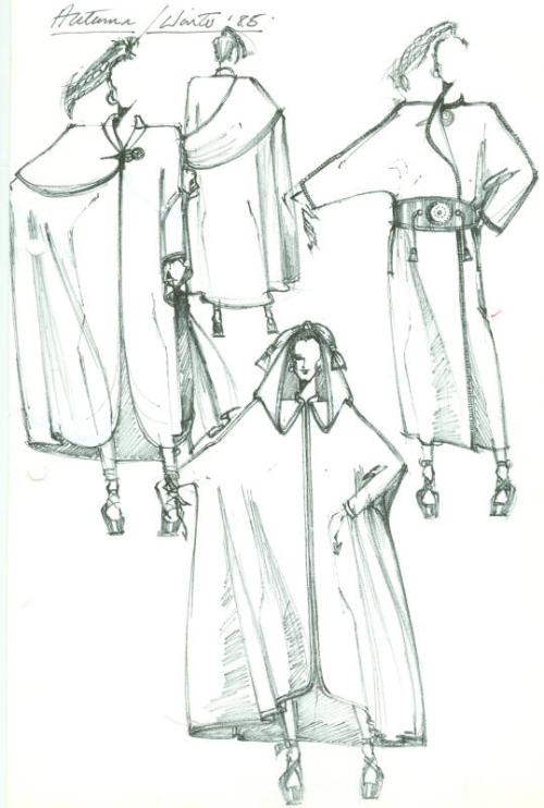 Multidrawing of Coats for the Autumn/Winter 1985 Collection