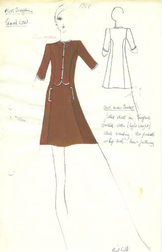 Drawing of Dress designed for Miss Brogden