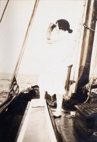 Margot Murray on a Boat (Photograph Album Belonging to James McBey)