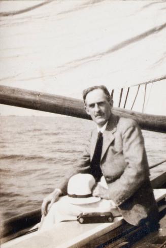 Dr. William Murray on a Boat (Photograph Album Belonging to James McBey)