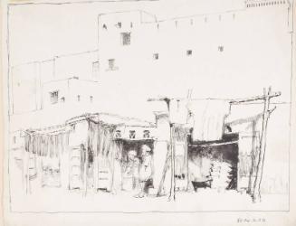 Shops Below a City Wall