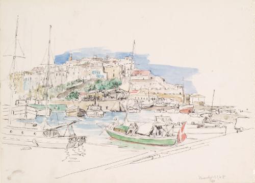 Town on a Hill with Harbour