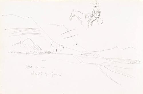 Landscape, Horse and Rider (Sketchbook - War)