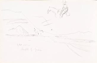 Landscape, Horse and Rider (Sketchbook - War)