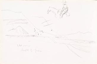 Landscape, Horse and Rider (Sketchbook - War)