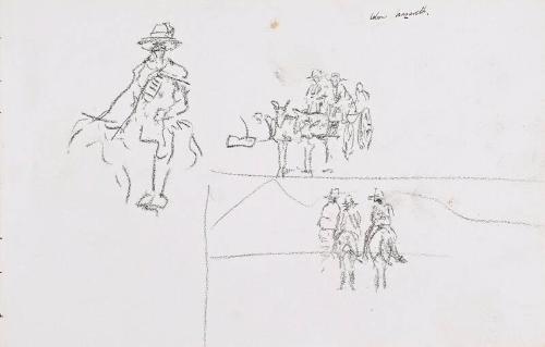 Horses and Riders, and Horse and Cart (Sketchbook - War)