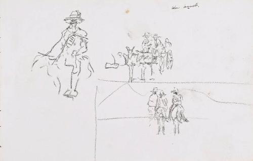 Horses and Riders, and Horse and Cart (Sketchbook - War)