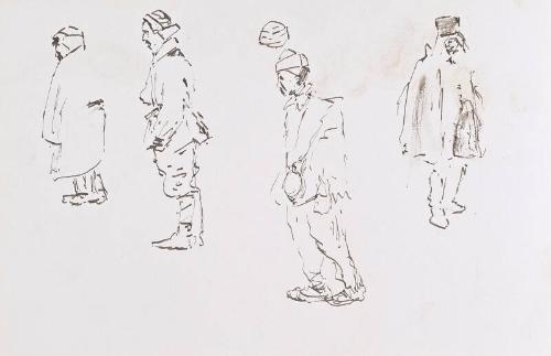 Palestinian Male Figures (Sketchbook - War)