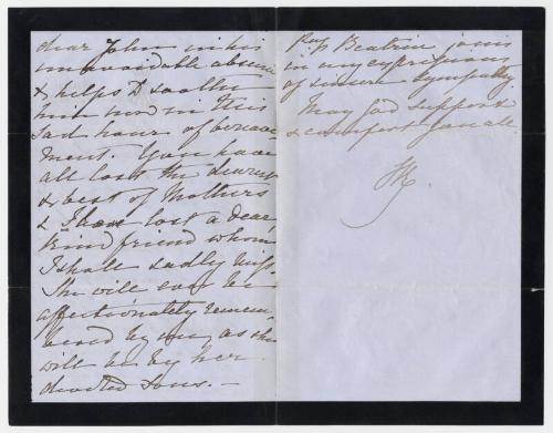 Victoria To Hugh Brown letter