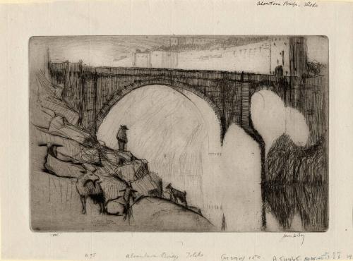 Alacantara Bridge, Toledo by James McBey