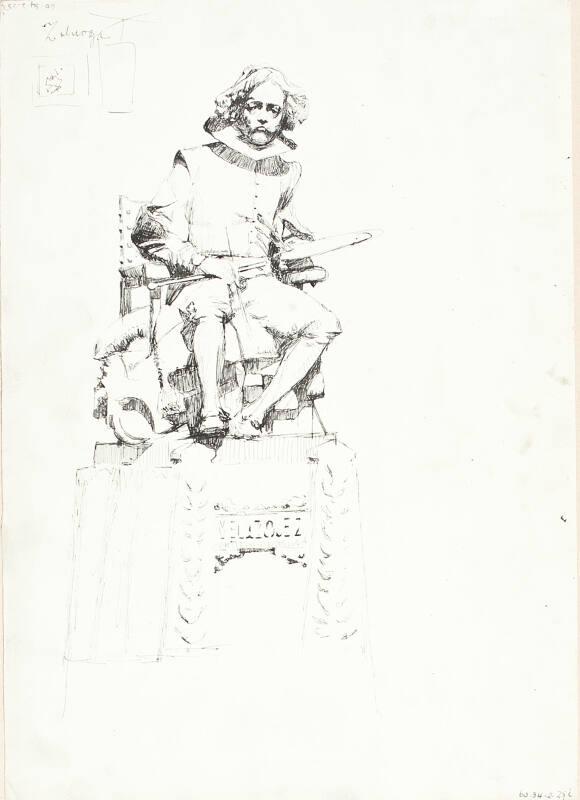 Sketch of Statue of Velazquez (Inscribed "Zuluoga")